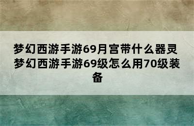 梦幻西游手游69月宫带什么器灵 梦幻西游手游69级怎么用70级装备